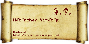 Hörcher Virág névjegykártya