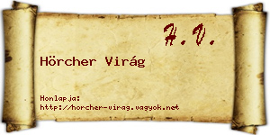 Hörcher Virág névjegykártya